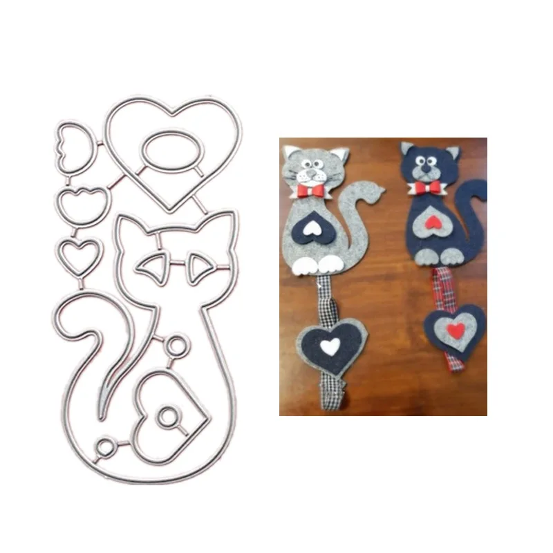 

Love Cat Bow Metal Cut Dies Stencils for Scrapbooking Stamp/Photo Album Decorative Embossing DIY Paper Cards
