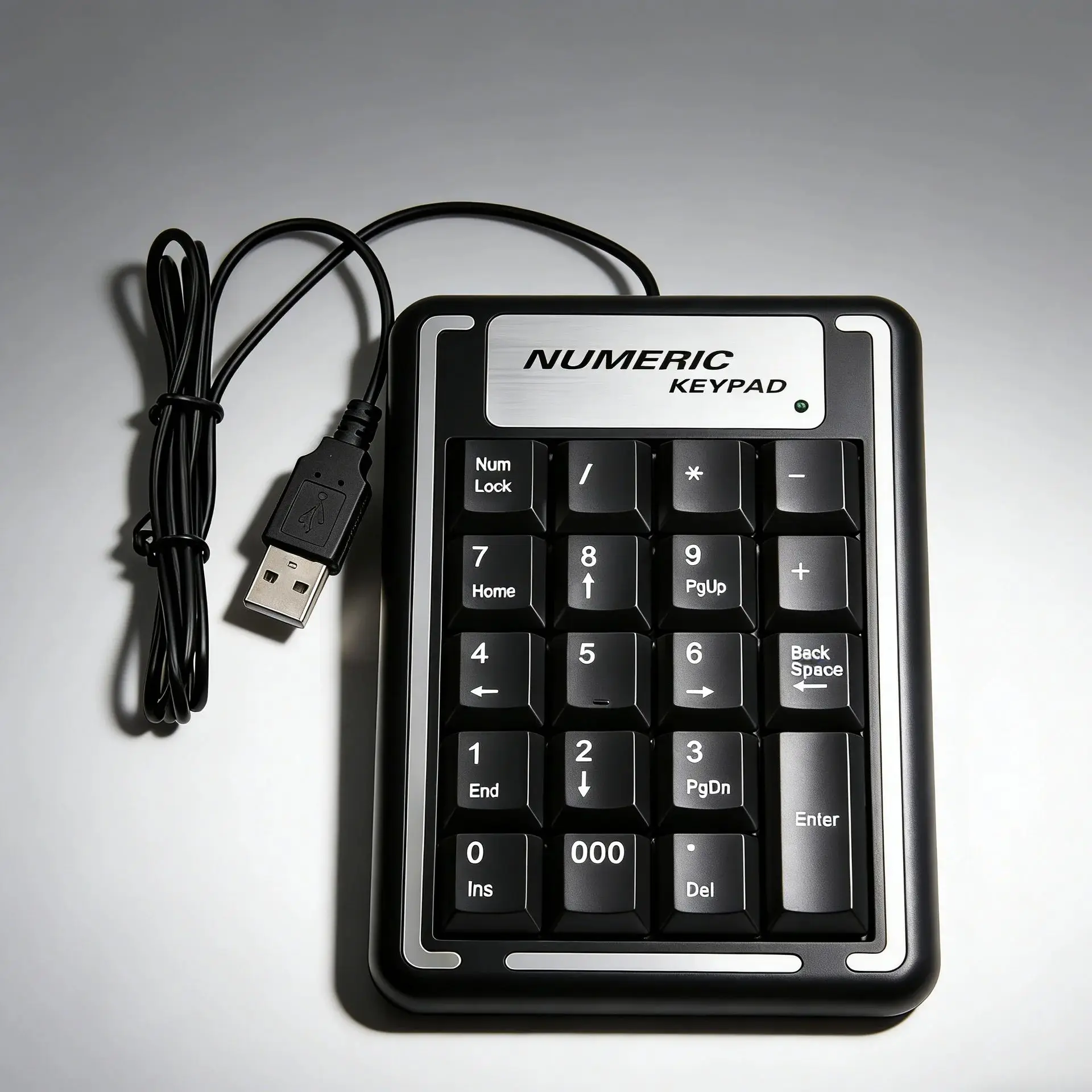USB 숫자 키패드 와이어 숫자 패드 디지털 19 키 미니 키보드, PC 노트북 태블릿 회계 번호 패드 은행 재고
