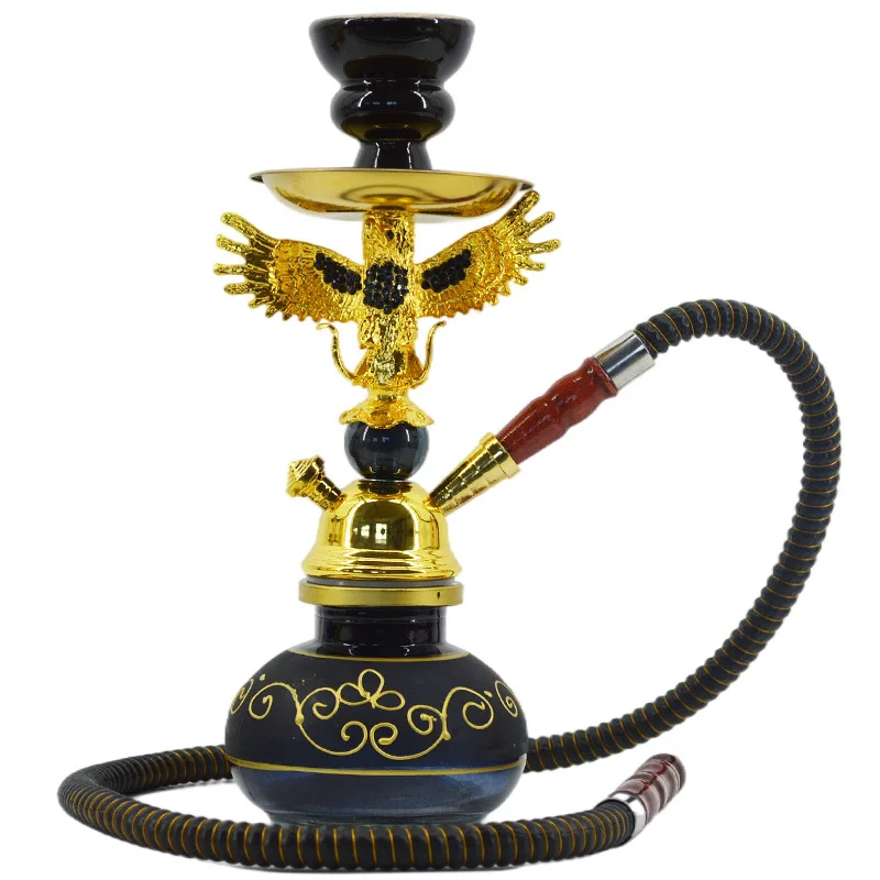 Arab Glass Eagle Shisha Hookah Set With Hookah Hose Ceramic Bowl Cachimba Nargile Sheesha Narguile Chicha Water Pipe