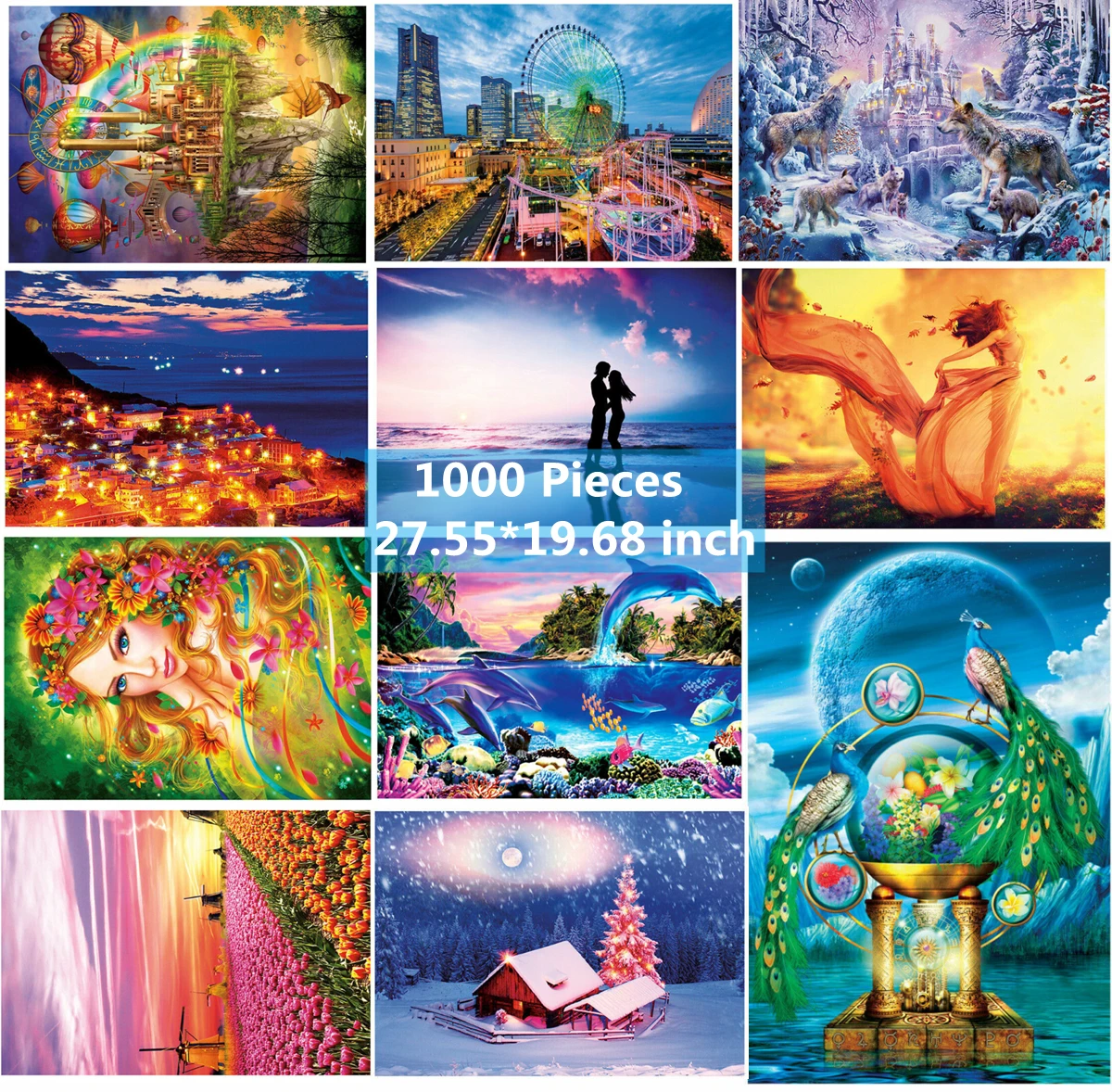 

Puzzle 1000 Pieces 70*50cm Large Paper Jigsaw Puzzle Puzzles For Adults Educational Intellectual Game Toys DIY Assembling Gift