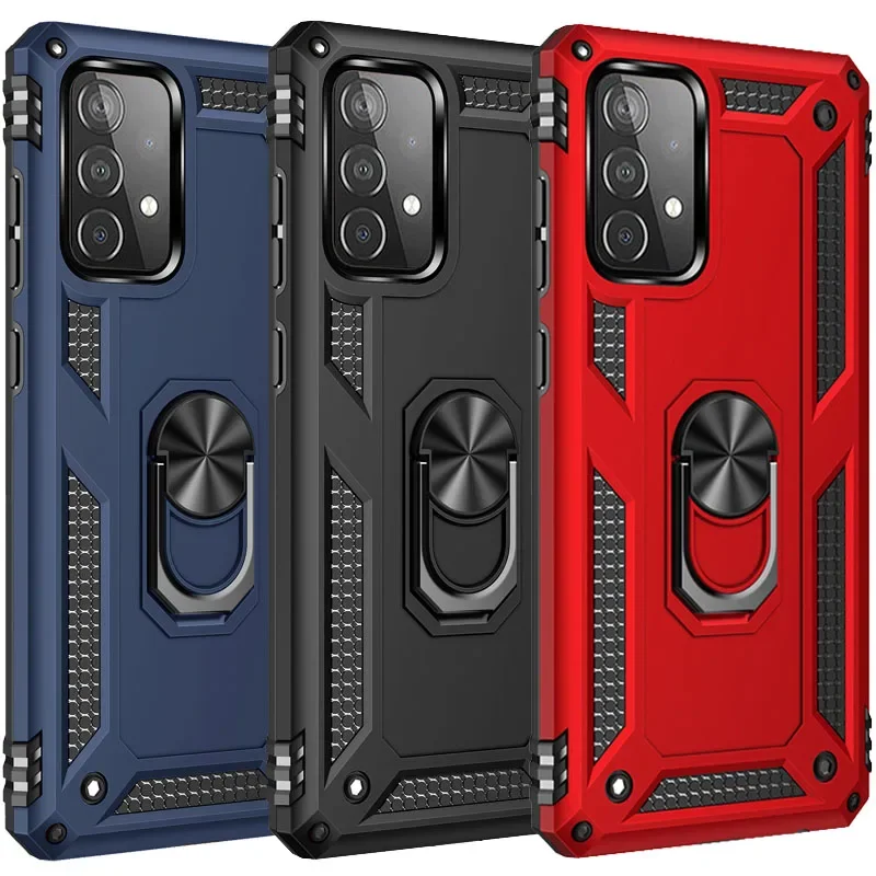 Fashion Armor Case with Metal Ring - Anti-Drop Shockproof Cover