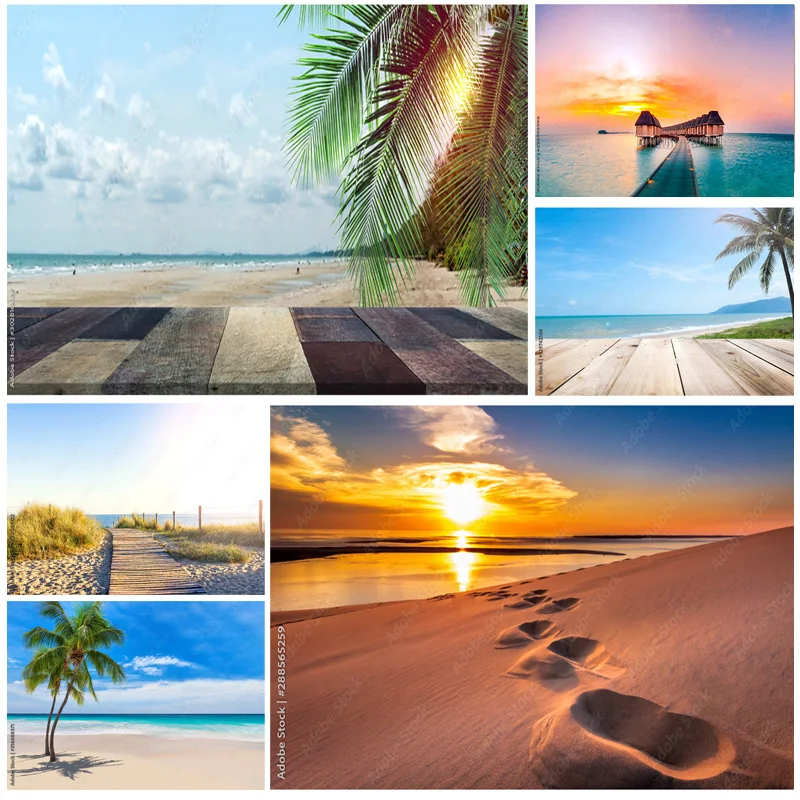 

Tropical Sea Beach Palms Tree Photography Background Natural Scenic Photo Backdrops Photocall Photo Studio HHB 14