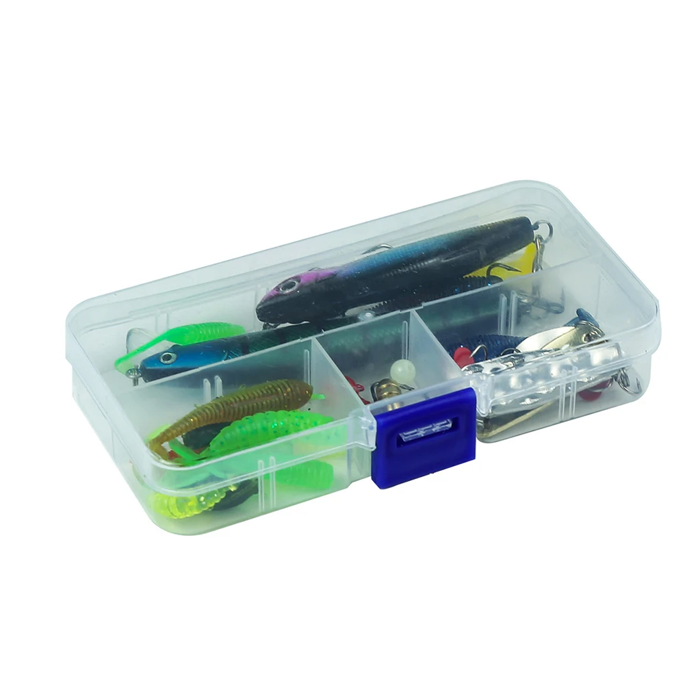 

Attractive Fishing Lures Mixed Set for Trout Pike Bass Carp PVC and Metal Materials Clear and Organized Compact Case