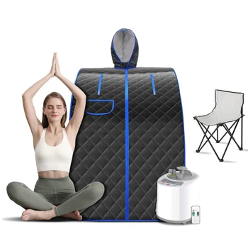 휴대용 스팀 텐트, 접이식 의자 포함 사우나, 가정용 스파 목욕, 불면증 완화, 1000W, 2L