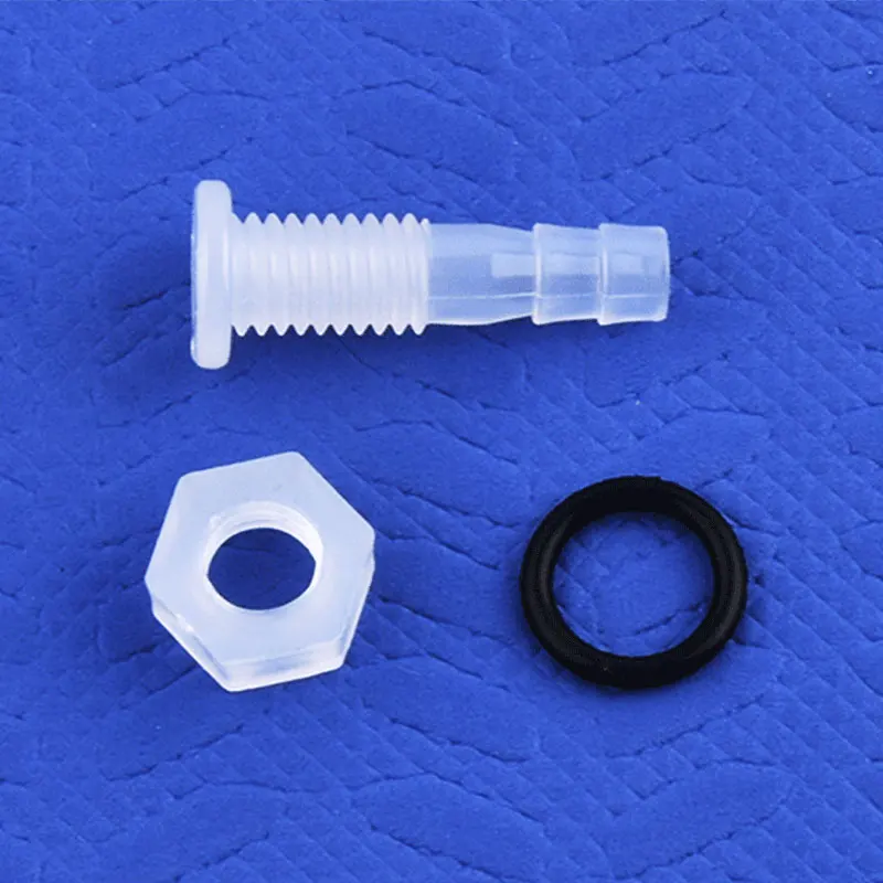 PP Bulkhead Joints + Nut Silicone O-Ring M5~M16 To 3~12mm Tank Inlet Drainage Adapter Irrigation Hose Pagoda Connectors 5~200Pcs