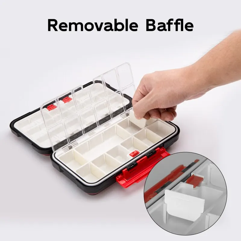 Fishing Tackle Box Fishing Waterproof Fishing Tackle Box Double Sided Opening and Closing Bait Tool Storage Box Multifunctional Goods