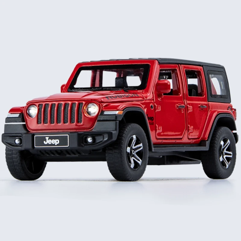 1:32 Jeeps Wrangler Rubicon Alloy Car Model Diecasts Metal Off-road Vehicles Car Model Simulation Sound and Light Kids Toys Gift 5