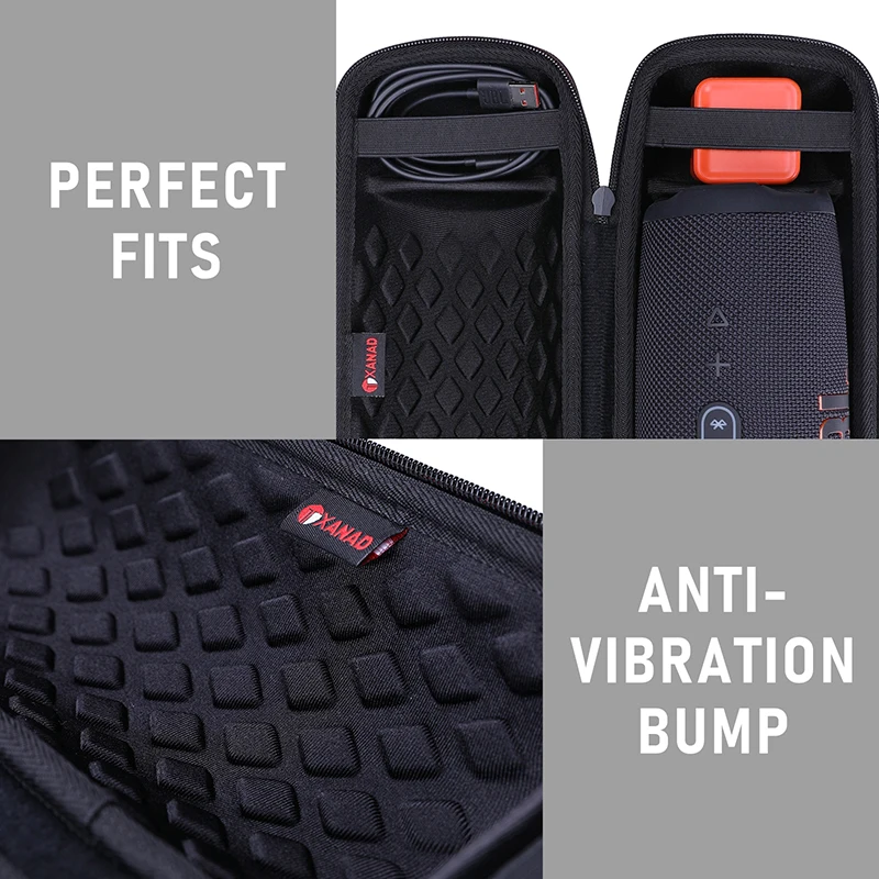 Xanad-estojo Rígido para Jbl Charge Portátil Impermeável Alto-falante Bluetooth sem Fio se Encaixa Cabo Usb e Carregador - Image 3