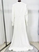 HIGH STREET Newest 2026 Designer Vestido Women's Diamonds Beaded Cape Sleeve Floor Length Maxi Long Dress - Image 4