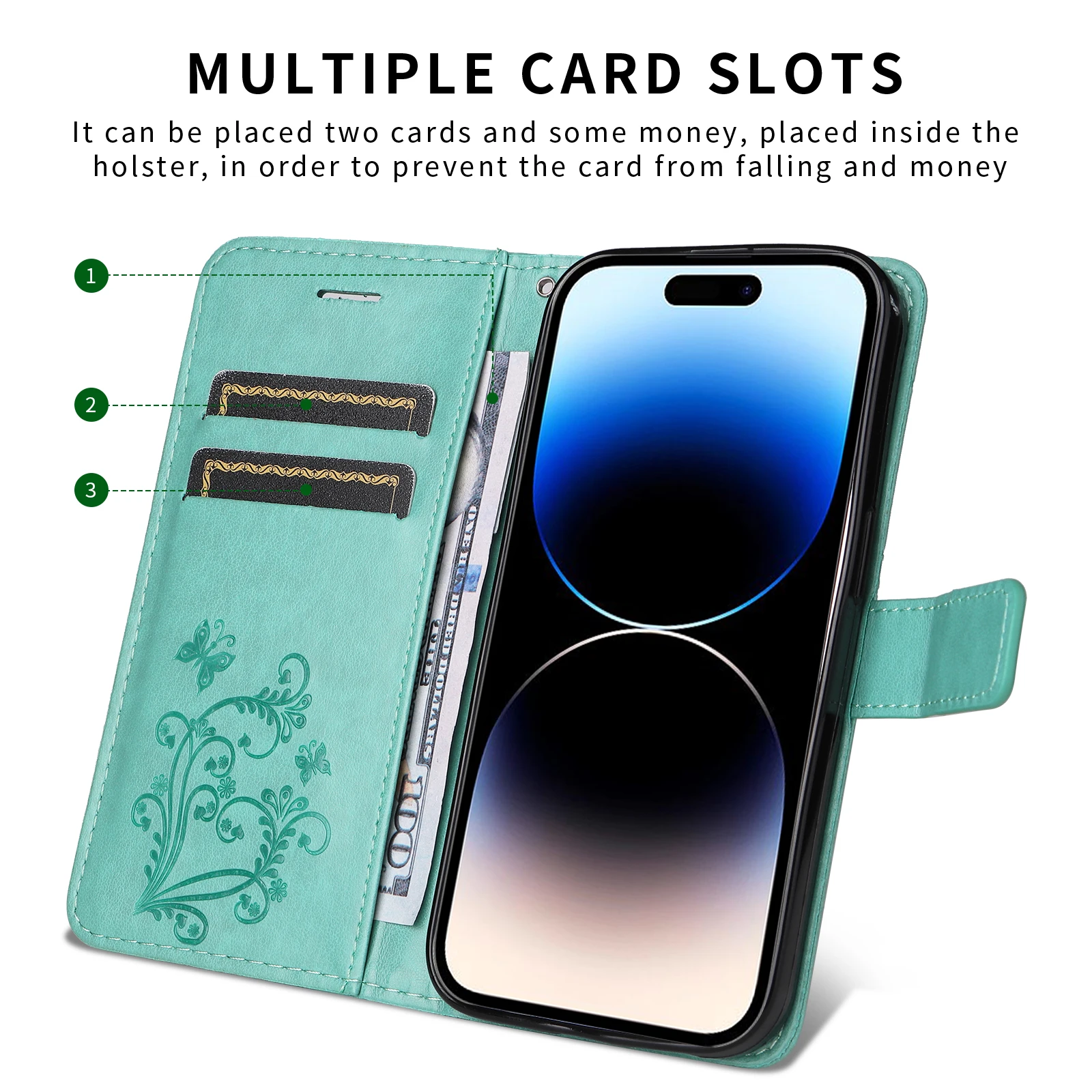 Leather Wallet Flip Cover - Universal Blocking Design