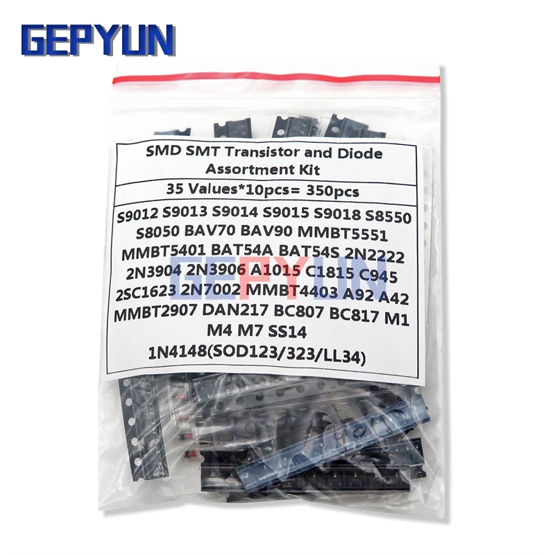 35values-10PCS-350PCS-SMD-SMT-igmopnrq-Transistor-and-Diode-Assortment ...