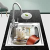 Stainless Steel Kitchen Sinks Wash Basin Thickened Washing Sink Single Sink Table Upper and Lower Basin Kitchen Accessories T 2