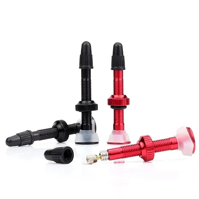 Tubeless Presta Valves 2PCS stem 40/60mm Aluminum Road/MTB bike Air Valve Stem Core Removable Trye Nozzle Bike Part