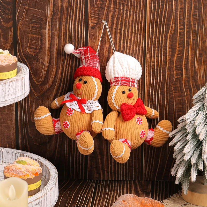 Christmas Gingerbread Man Doll Xmas Tree Hanging Ornament Pendants Kids New Year Gift 2024 Christmas Decoration For Home Navidad
