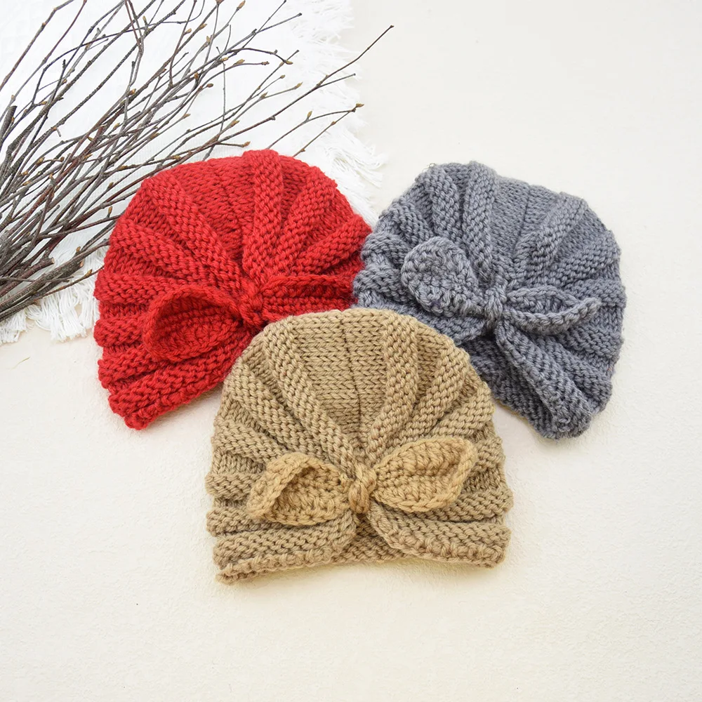 

Knitted Winter Kids Baby Hat for Girls Candy Color Bonnet Enfant Baby Beanie Turban Hats Newborn Baby Cap for Boys Accessories