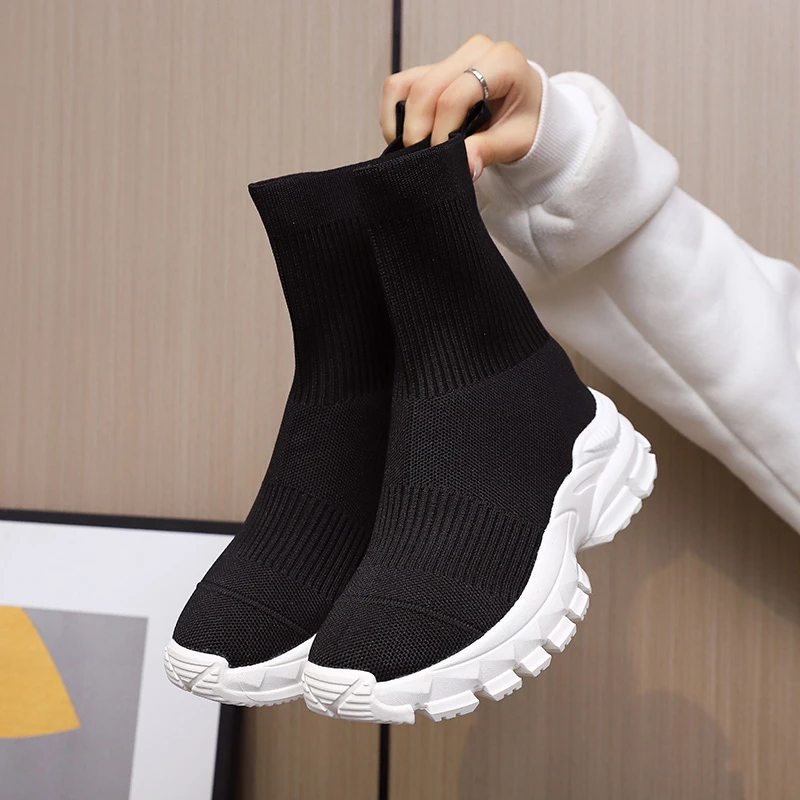 Knit Socks Boots Womens Fashion 2022 Trends New Sports Shoes Platform