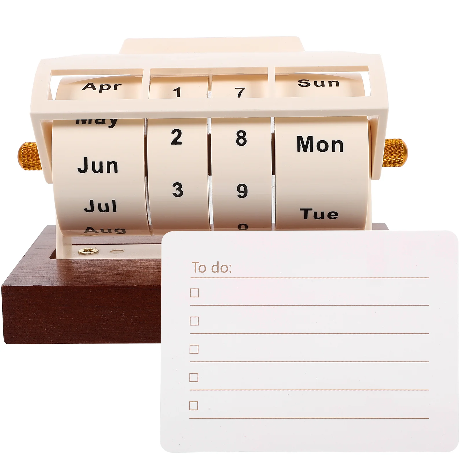 

Cartoon Wood Calendar Household Perpetual Calendar Office Wheeling Calendar Office Supply