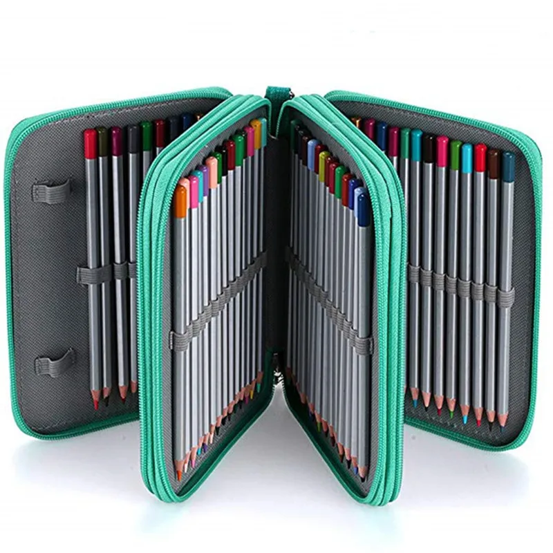 

72 Slots Pencil Case School Supplies Pencilcase Large Capacity Pen Bag Girls 3 Compartment Aesthetic Stationery Box Organizer