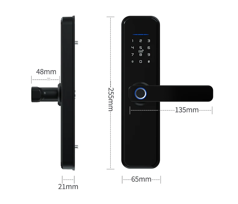 

Waterproof TTLOCK Tuya WiFi App Smart Door Lock Biometric lock fingerprint door handle Digital Keyless smart lock