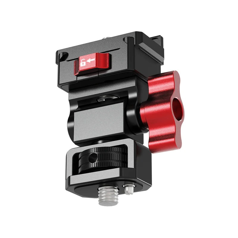 Video Rig Ball Head 360 Rotatable Monitor Mount 1/4" ARRI Pin Cold Shoe Quick Release Plate for DSLR Camera LED Light Microphone