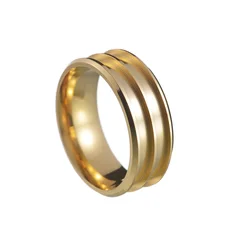 Handcrafted 8mm Metal Blank Rings - 8 (090 - 2 Gold)