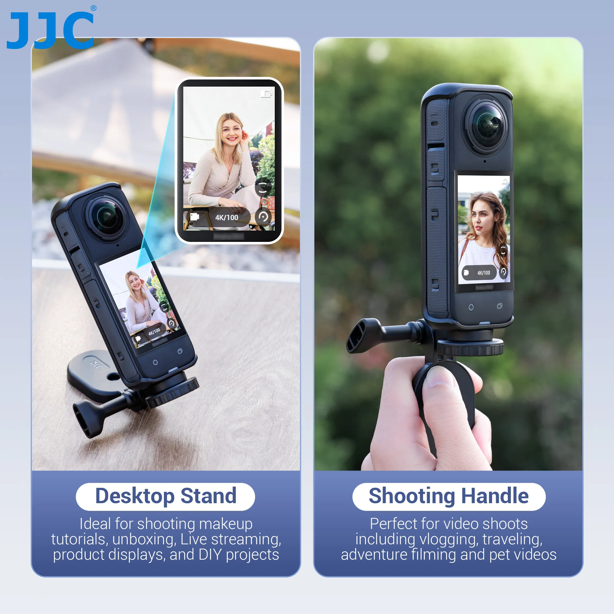 Magnetic Mount for Action Camera Stand Bracket with 1/4 Screw for Insta360 X4/X3/X/GO Pro 3/2/DJI Pocket 3/Action 5 pro/4/3/2 5