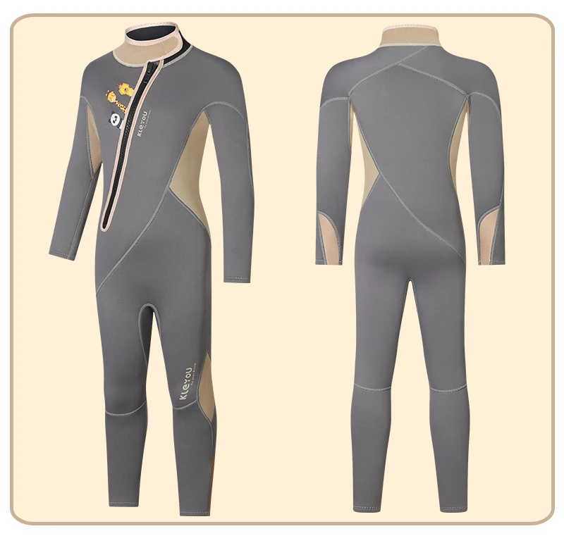 Kids Neoprene Swimsuit for Boys and Girls, Surfing Rash Guards Long Sleeves, Children Wetsuit for Diving, Scuba, Freediving