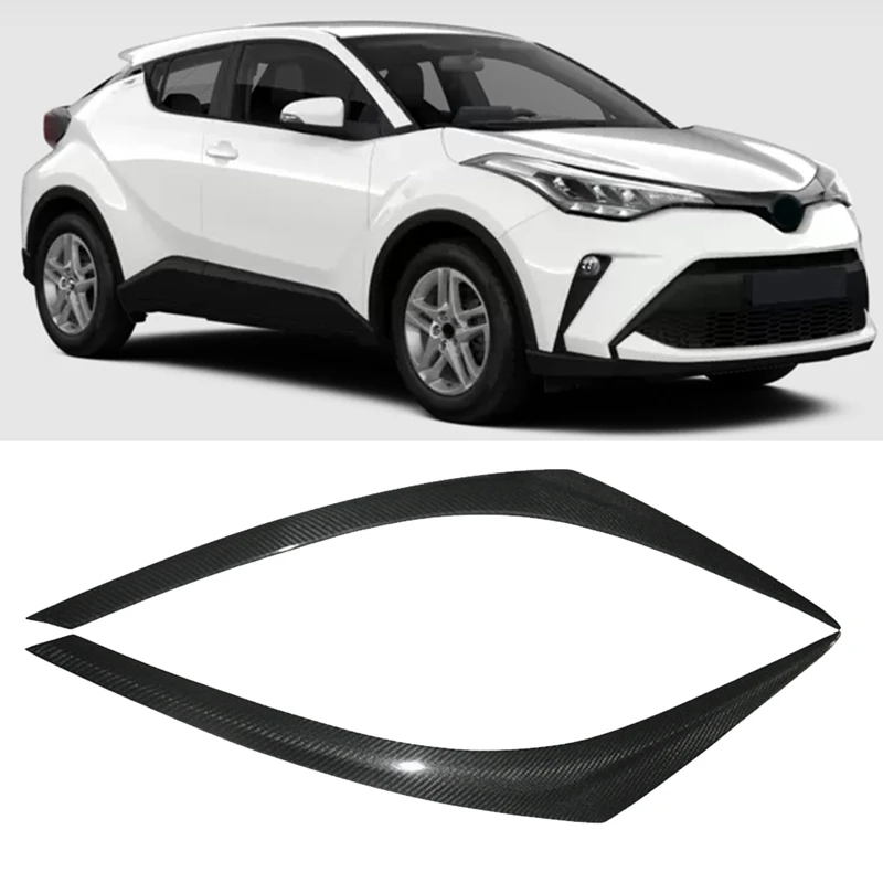 

Car Headlights Eyebrow Eyelid Trim Cover Sticker Car Styling Accessories For Toyota CHR 2018-2023 Replacement Carbon Fiber