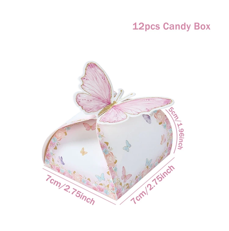 Pink & Purple Butterfly Party Favor Box