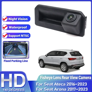 Telecamera di parcheggio per Seat Ateca 2016 ~ 2023 Arona 2017 ~ 2023 Obiettivo Fisheye Maniglia per bagagliaio Telecamera per retromarcia HD CCD Visione notturna