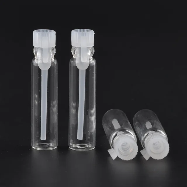 Introducing the 100PCS 1/2/3 ML Empty Mini Glass Perfume Small Sample VialsBottle Laboratory Liquid Fragrance Test Tube Trial Face Mask Mirror