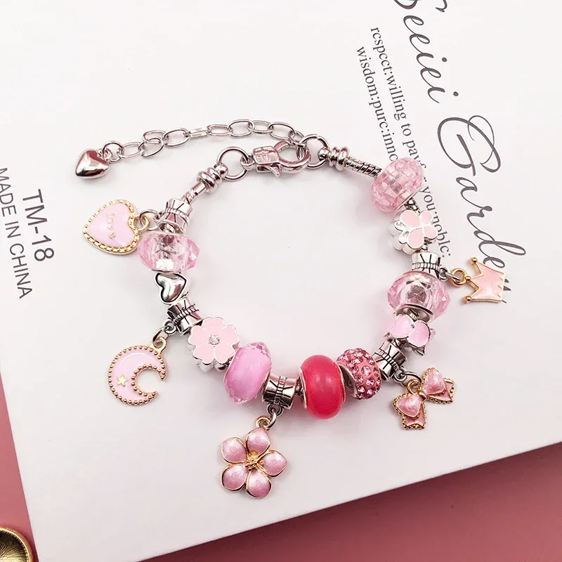 Beaded jewelry kit jewellery making kit friendship bracelet making kit Charm Bracelet Making Kit 66 Pcs for Girls