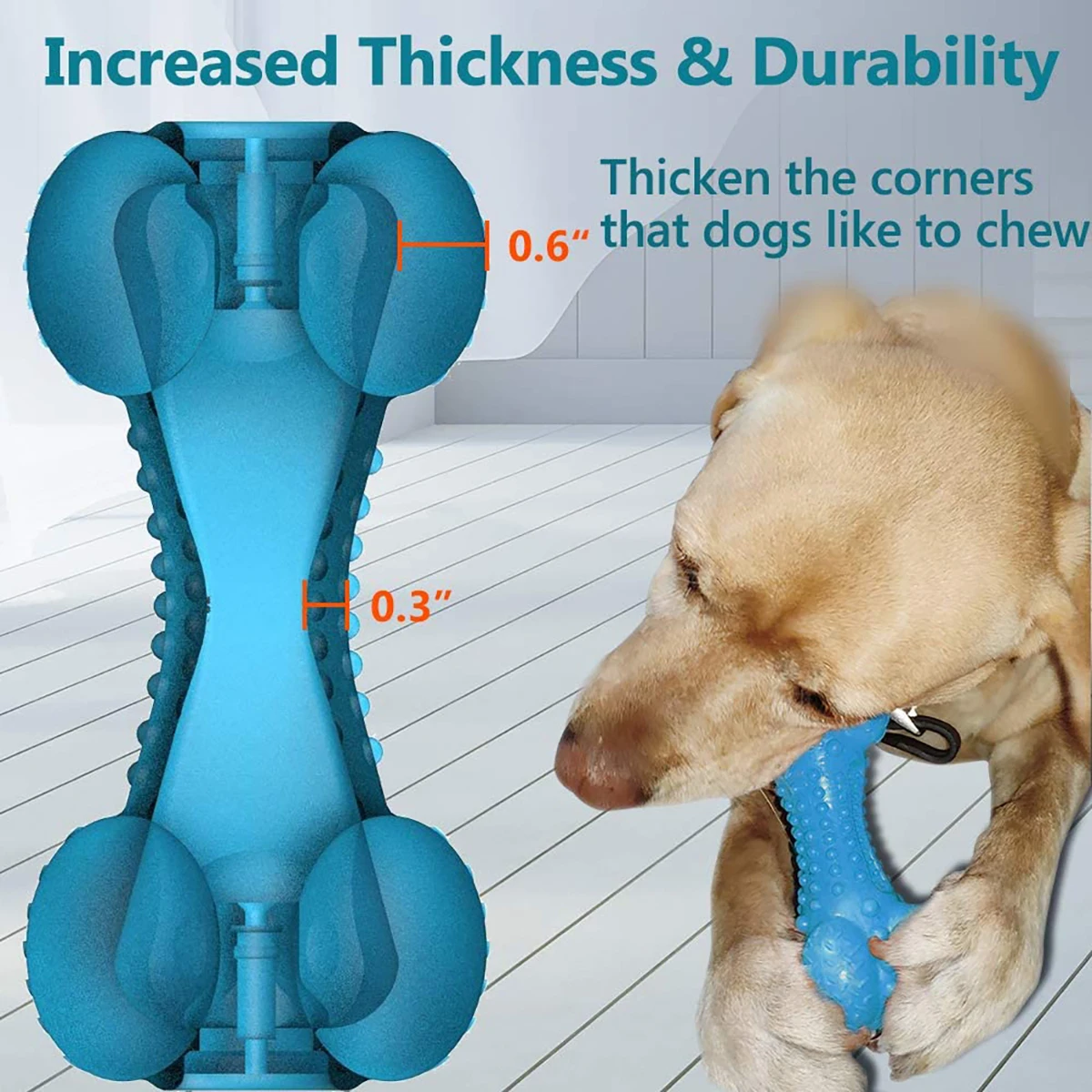 Bolt Bone Squeaker Hard Rubber Chew Toy For Dogs, 5 In, Orange