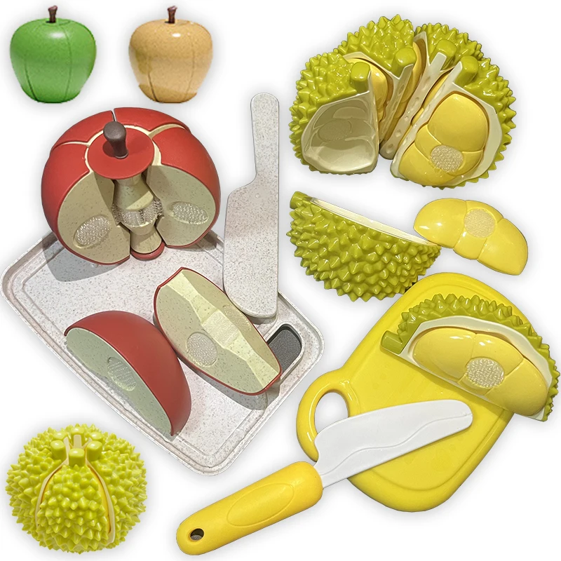 Kids Play Food Kitchen Toys Set with Durian Apple Fruit