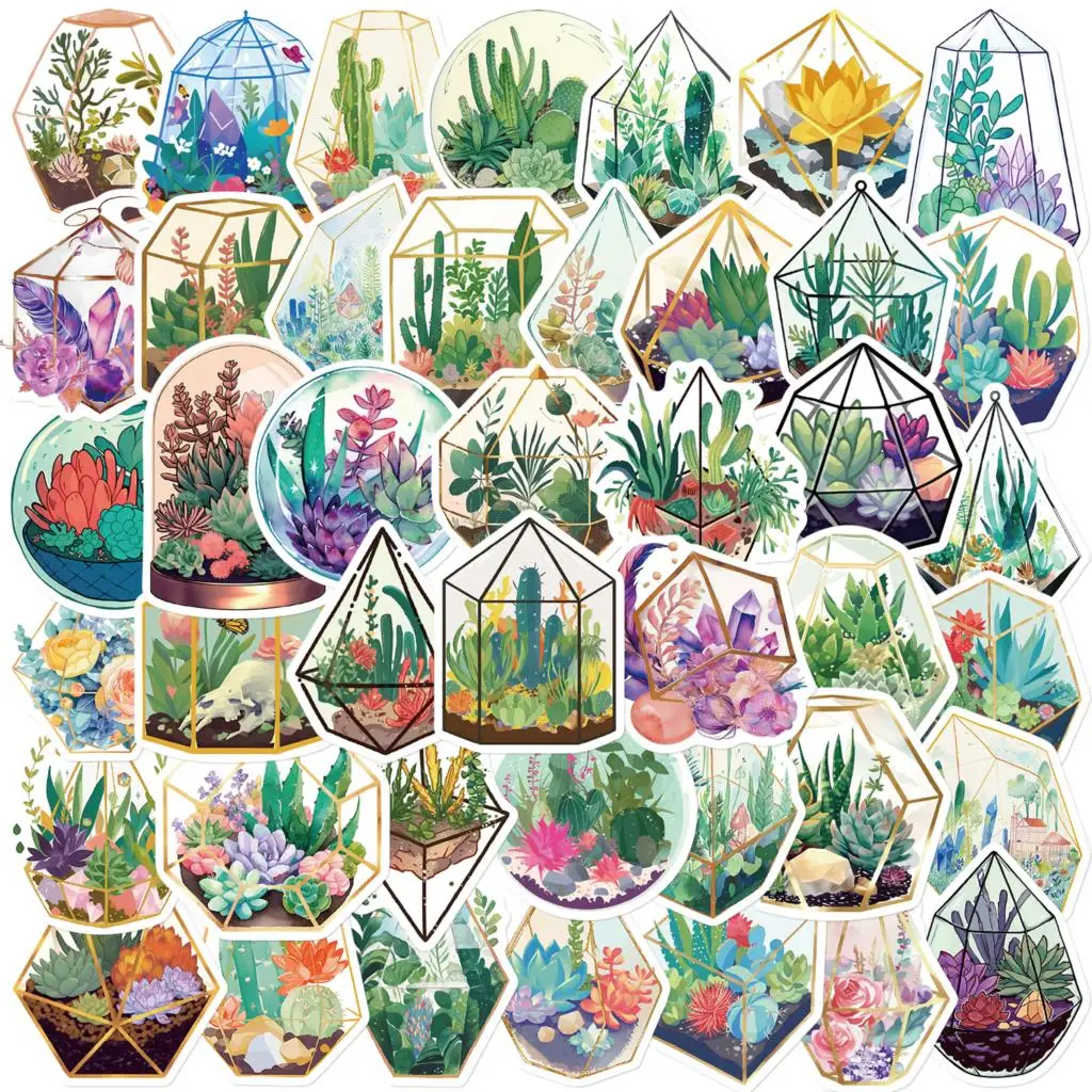 

10/50 шт. мультяшный стеклянный Цветочный дом ретро персонализированные граффити креативные рандомные наклейки для скейтборда гитары