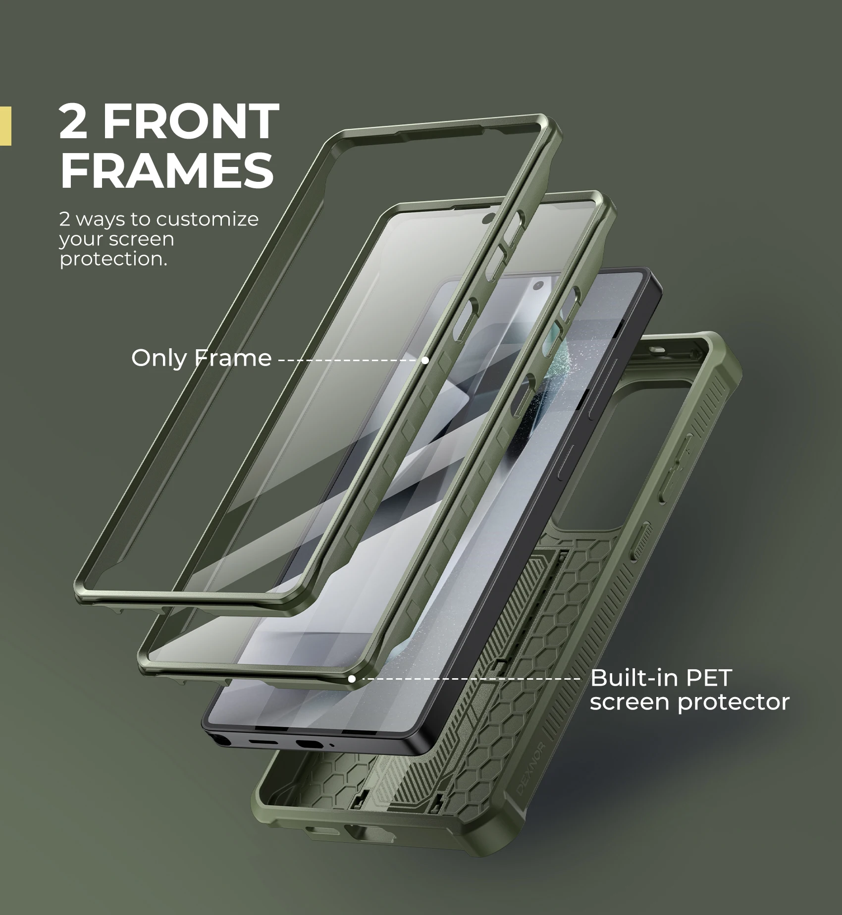 Full Body Shockproof Case with Camera Cover, Built-in Screen Protector, and Kickstand