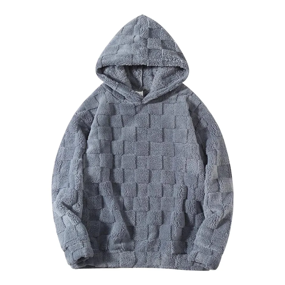 Men's Hooded Sweater Casual Plaid Design