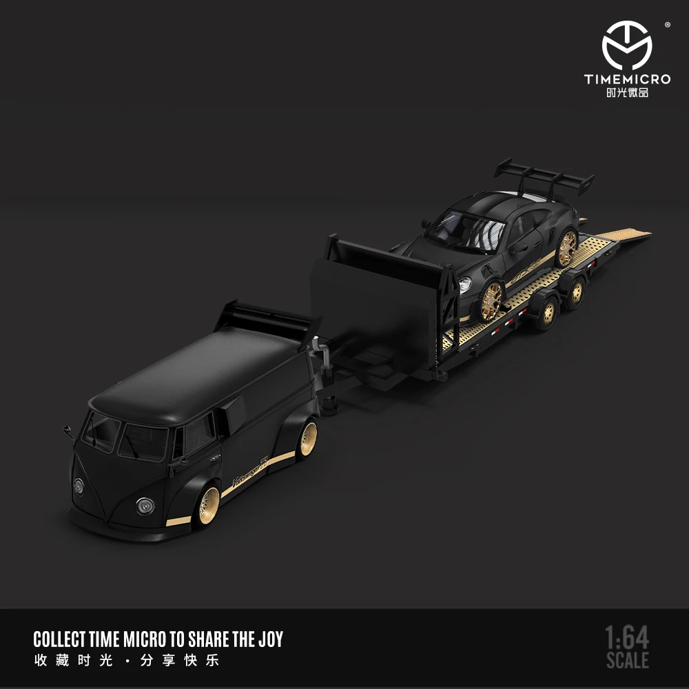 1/64 timemicro T1 トレーラー　992 GT3 黒ゴールドセット TimeMicro 1:64 992 GT3 RS/VW T1- Black and Gold Action