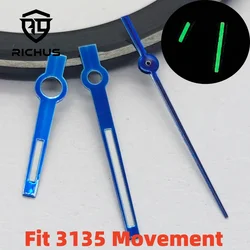 Silver Watch Hands with Green Luminous Coating - Premium Watch Accessories (Blue)