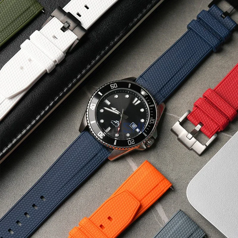 Enhanced Silicone Sport Watch Strap - Quick Release, Waterproof, Multiple Sizes Available