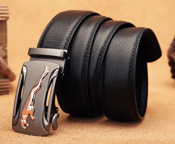 Men 's Genuine Leather Automatic Buckle Belt Pure Cowhide Young People Trend Belt Business Casual Men Trouser Belt