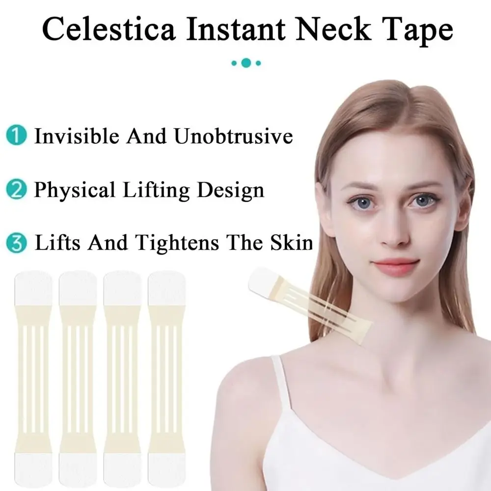 10/20 PCS Invisible Lift Turkey Necks Neck Tape High Elastic Invisible Face Neck Lifting Tape Reusable & Waterproof Breathable