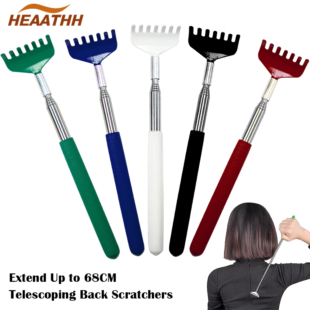 1Pcs Telescoping Back Scratchers for Men Women Metal Retractable Extendable To 68cm for Itch Relief In Travel Office Home