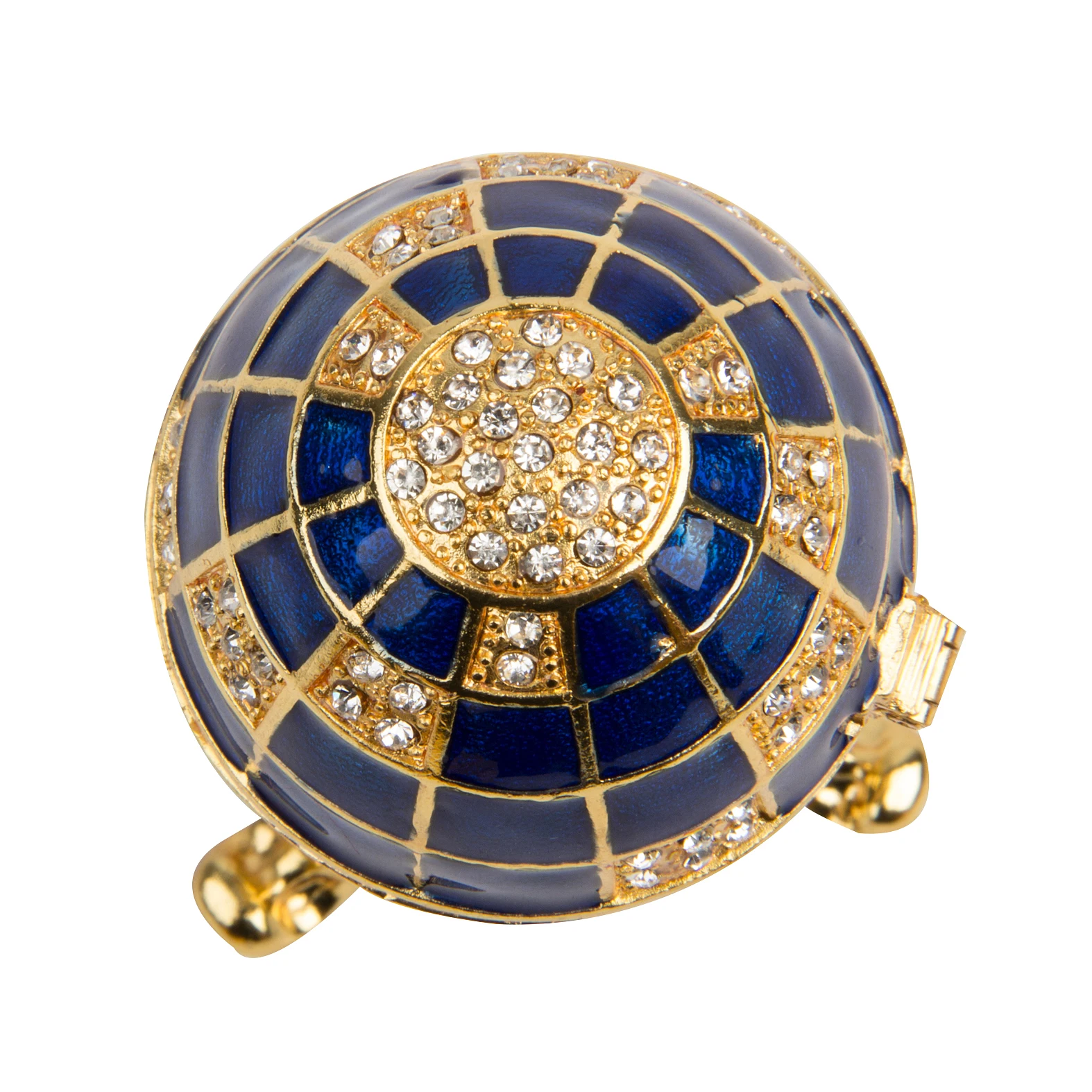 QIFU White Blue Lattice Faberge Egg Style Home Decor 6