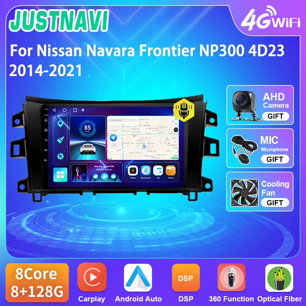 

JUSTNAVI For Nissan Navara Frontier NP300 4D23 2014-2021 Car Radio GPS Navigation Carplay Android Auto Player Android 10