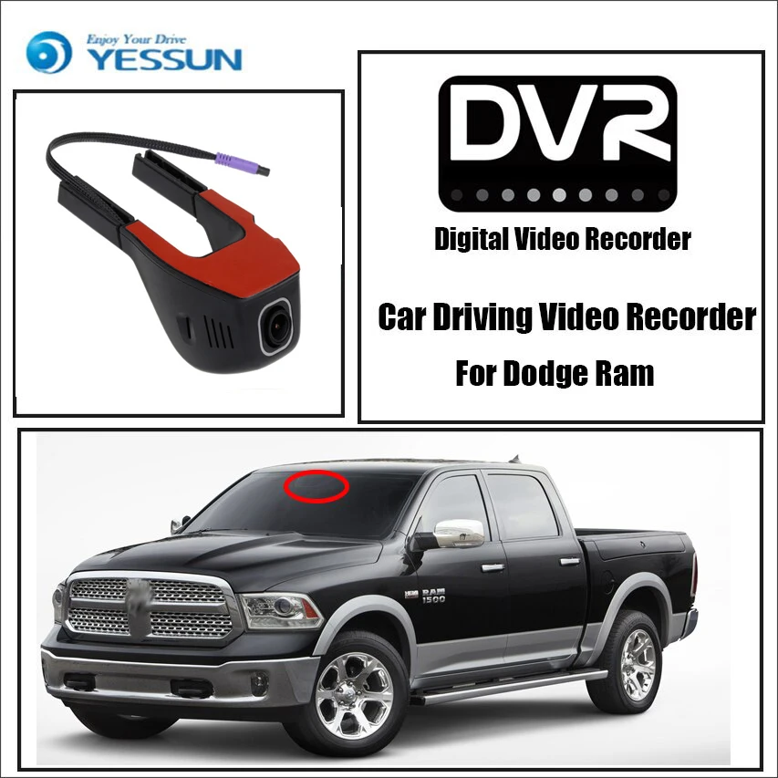 

YESSUN for Dodge Ram Car Driving Video Recorder DVR Mini Control APP Wifi Camera Novatek 96658 Registrator Dash Cam