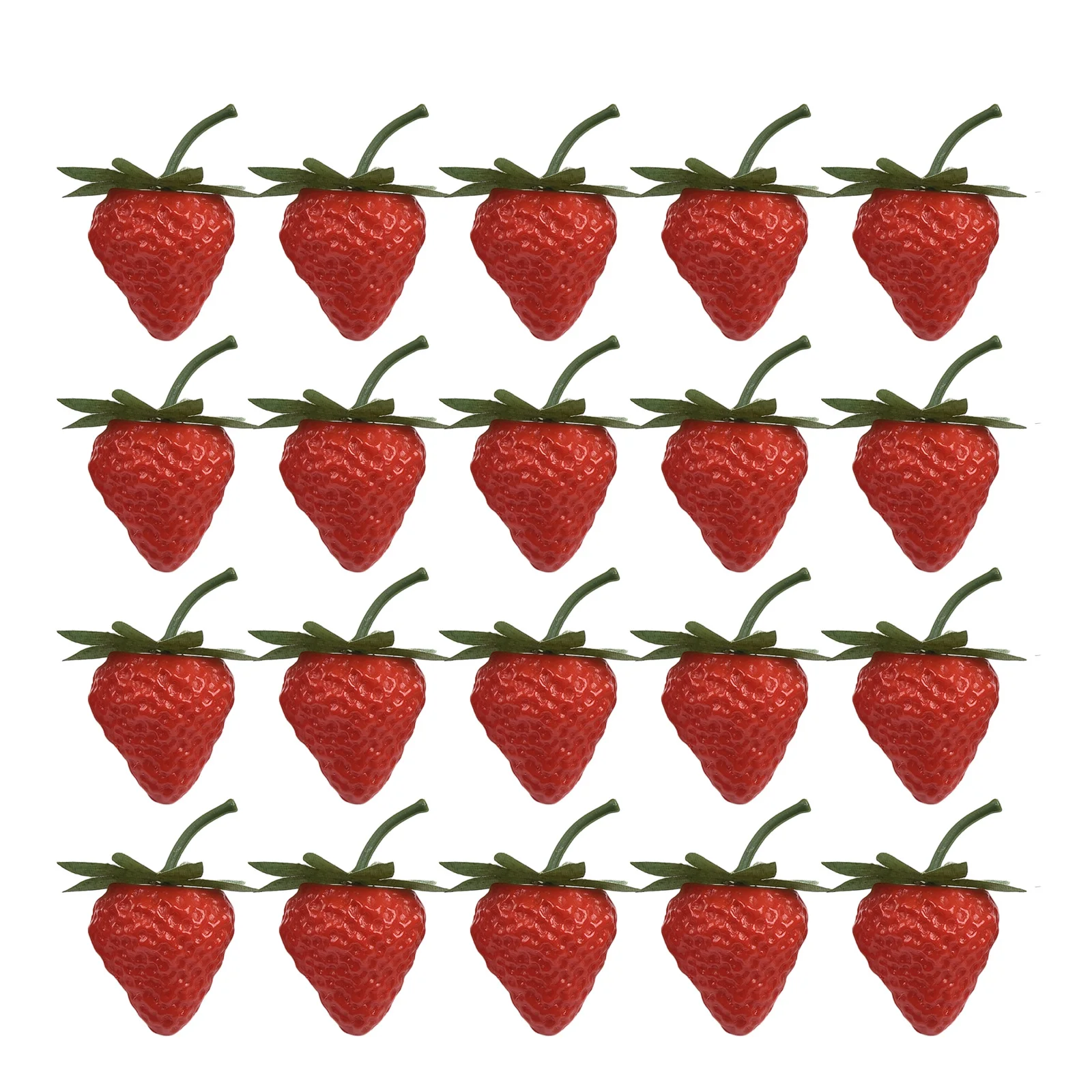 

Table Decorations Artificial Strawberries， 20pcs 20x Decor Fake Fruit For Display Lifelike Plastic Restaurant S/l