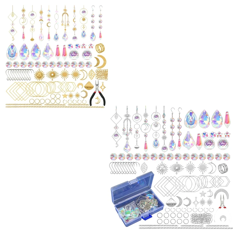 200 Pcs Crystal Suncatcher,Sun Catchers With Crystals,Craft Kits For Adults, With Rainbow Maker, Prism, Pendants 4