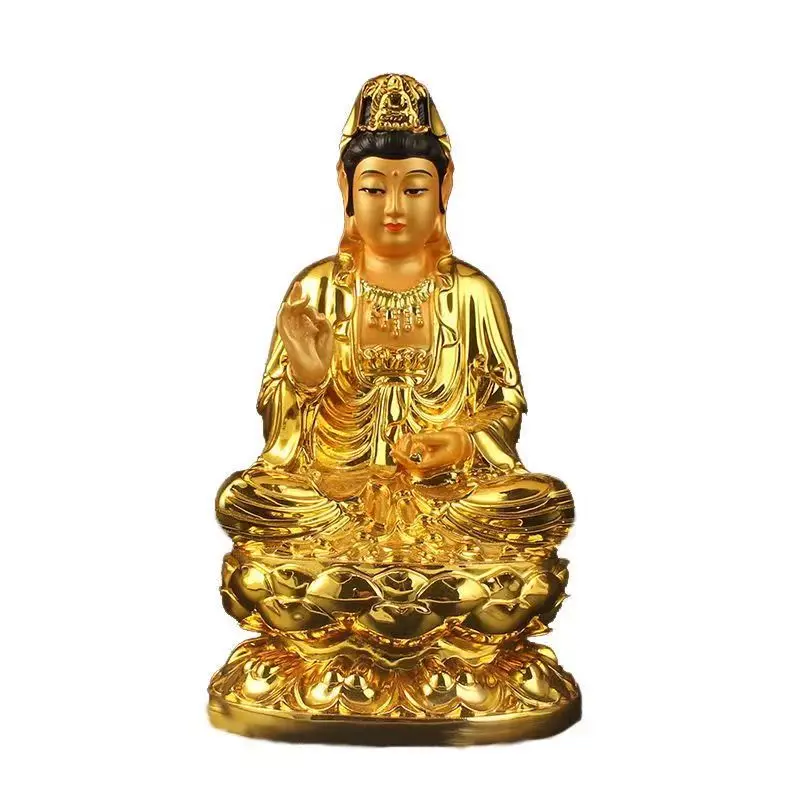 

Goddess of Mercy small statue of Buddha gold-plated painted Goddess of Mercy statue of resin crafts car ornaments peace in the c