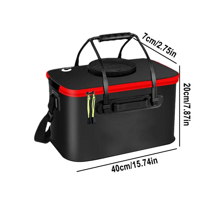 Folding Live Fishing Bucket with Aeration Pump